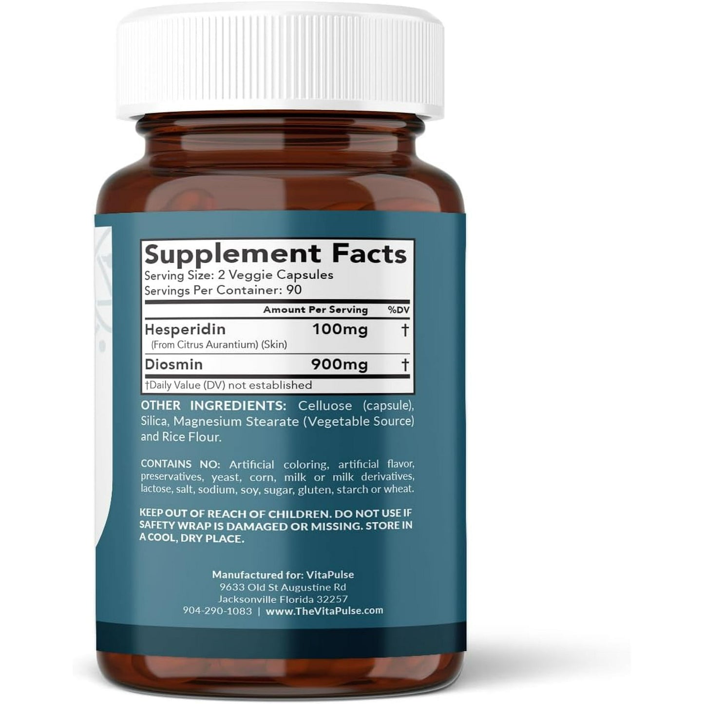Hesperidin Plus 1000mg Per Serving (180 Vegetarian Capsules) - 90 Days Supply